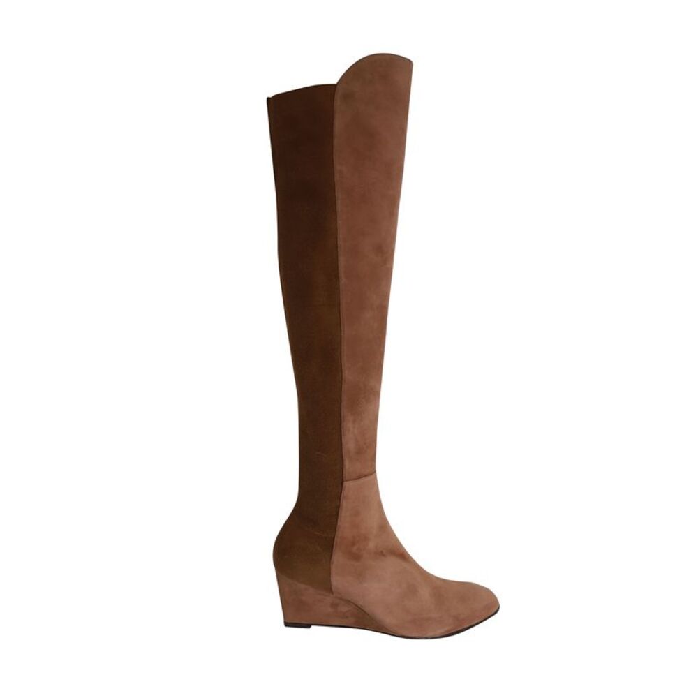 Stuart Weitzman Blaire Knee-Boots in Brown Suede
